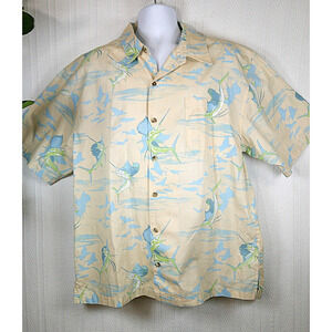 Guy Harvey AFTCO Shirt Marlin Swordfish Button Down Shirt Beige-Shirt Men's XL